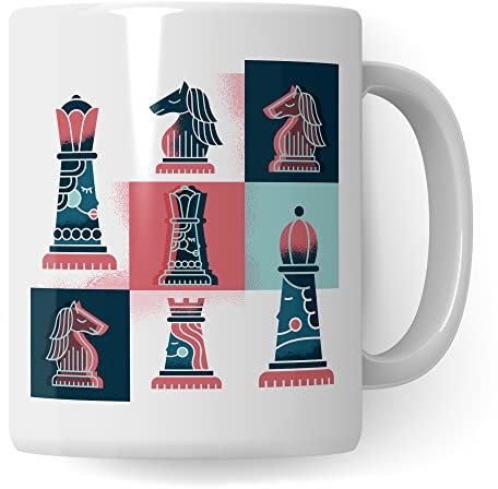 Figura de ajedrez, idea de regalo, taza de café, diseño de ajedrez, taza de café, juego de ajedrez, regalo para jugadores de ajedrez, taza de té