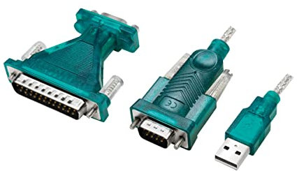 LogiLink UA0042B - USB 2.0 (Typ-A) auf Seriell (RS232) Adapterkabel inkl. Adapter (DB9 zu DB25) für Win 11, Länge 1,3 m