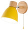 TPWEWRX Wandleuchte Lampen Beleuchtung mit Zipper auf Aus-Schalter, Nachttisch Macaron Wandlampe E27 Massivholzsockel Wandleuchten für Wohnzimmer Gang Kinderzimmer Kinderzimmer (Yellow)