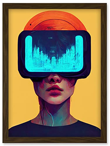 Doppelganger33 LTD Funky Virtual Reality Gamer Kids Artwork Framed Wall Art Print A4