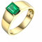 Goldring Smaragd, Ringe Verlobung Geometrie 925 Sterling Silber 1.5Ct Grün Smaragd Form Größe 52 (16.6) Herren