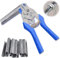 Pinza Per Rete Metallica, Type M Nail Ring Pliers, pinza di fissaggio per filo con 600 morsetti per pinza di recinzione, pinze di fissaggio per cavi, manutenzione recinzione (Blue)