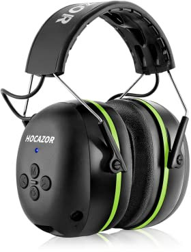 HOCAZOR HZ07 Hearing Protection with Bluetooth 5.3, Noise Cancelling Headphones for lawn mowing, woodworking, leaf blowing, noisy environments, NRR25dB/SNR 30dB (Green)