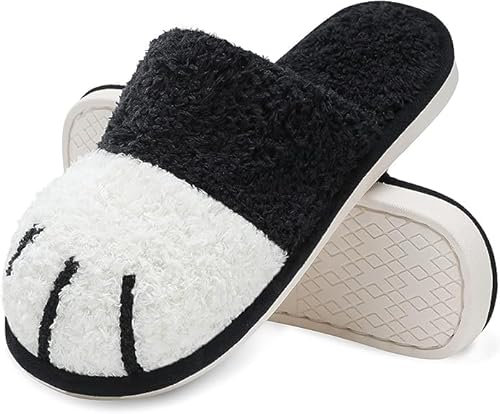MAXTOP Pantofole animali carino signore morbido peluche gatto zampa con accogliente Memory Foam Slip-on Indoor Outdoor pantofole regali creativi signore signori