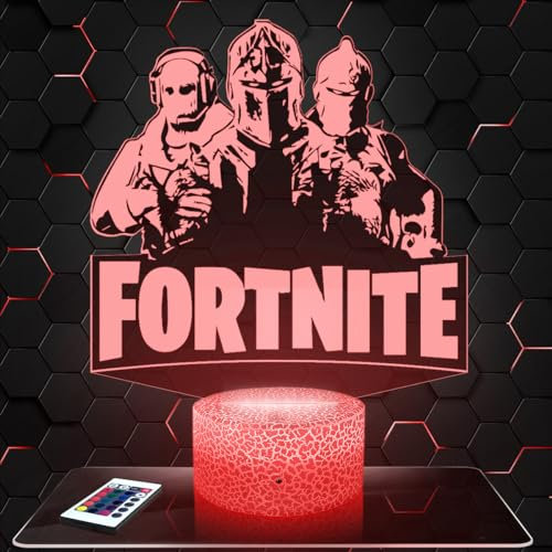 Lampada da comodino, Luce notturna tattile videogioco - 3 caratteri Lampada illusione 3D LED, idea regalo di Natale per ragazzi e ragazze Lampada da notte per bambini o adulti TOP