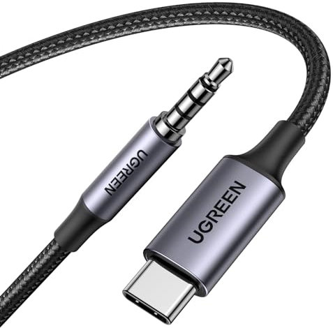 UGREEN Cable USB C a 3.5mm Jack Micrófono TRRS Audio DAC Car Auxiliary 4 Pole Compatible con iPhone 16 Plus Pro Max Galaxy S25 Ultra Pixel 9 XL iPad (2M)