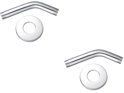 Mikikit 2 Stück 15 Cm Duscharm Und Flansch Massiver Edelstahl Fester Duschhalter Zur Wandmontage Universelles Design Duschflansch Für Badewanne/dusche