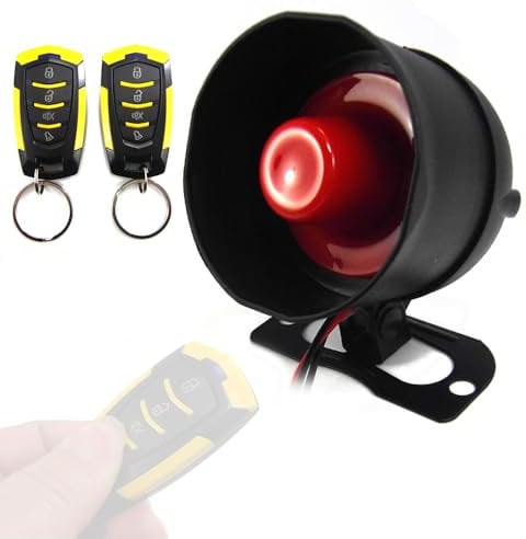Shkalacar Allarme Universale per Auto, Installazione Non distruttiva Dispositivo di Protezione dell'automobile da 12 Volt Sistema di Allarme per Veicoli con sensibilità a 7 Livelli con 2 telecomandi