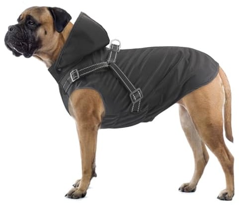 Mosucoirl Hunde Regenmantel Wasserdichter Hunde Kapuzenpullover Reflektierender Hunde Regenmantel mit Kapuze Verstellbare Regenjacke für kleine Mittelgroße und große Hunde und Welpen