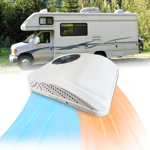 Treeligo 12V RV Air Conditioner, 8000BTU Kühlung & Heizung Dachklimaanlage, Klimaanlage für RV, Van, Wohnwagen, Wohnmobil, Anhänger, Wohnmobil