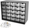 25 Drawers Stackable Storage Cabinet with 50 Removable Dividers, 29.3x 22.5x 12.3cm Desk Organizer with Drawers, Clear Desk Drawer Storage Box Tabletop Storage Organization Box for Hardware Craft