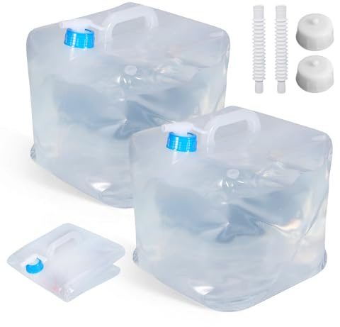 KUWUNG 2 Stück Wasserkanister Faltbar, 10L Wasserkanister Mit Hahn und Tragegriff, Trinkwasserkanister Wasserbehälter,Wassertank Camping,für Outdoor-Camping,Wandern und Wasser notfallvorsorge