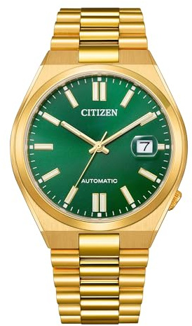 Citizen Automatikuhr, grün/vergoldet, Armband
