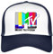 Spreadshirt MTV Music Television TV-Statik-Logo Trucker Cap, One Size, Weiß/Navy