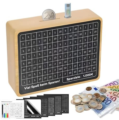 Spardosen Aus,spardose | 10000-Dollar-Retro-Münzbank | Wiederverwendbarer Geldsparer Mit 4 Farbigen Stiften, Geldspar-Challenge-Box Digitale Zähl-Spardose Tragbare Spardose Für Urlaub, Autokauf