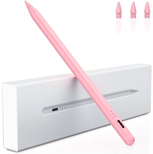 Stift für iPad, (2018-2024) Pencil 2nd Generation für Apple mit Schnellladeleistung Palm Rejection und Neigungssensitivität Stylus für iPad 6-10, für iPad Pro 13''/12,9''/11'', Mini 6/5 (Rosa)
