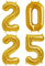 ballonfritz® Ballon Zahl 2025 Set in Silber/Gold - XXL 40/102cm - Folienballons für Luft oder Helium als Geburtstag Geschenk oder Silvester Party Dekoration (Gold)