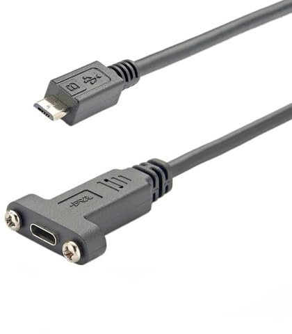 RIKYJIC Adaptador USB C hembra a micro USB macho, cable convertidor de carga de datos (0,3 metros)