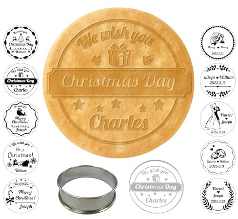 2024 Personalisierter Weihnachts-Keksstempel mit Namens Text, Individuelle Weihnachtsplätzchenform zum Festtagsbacken, Geschenk für Bäcker/Backbegeisterte