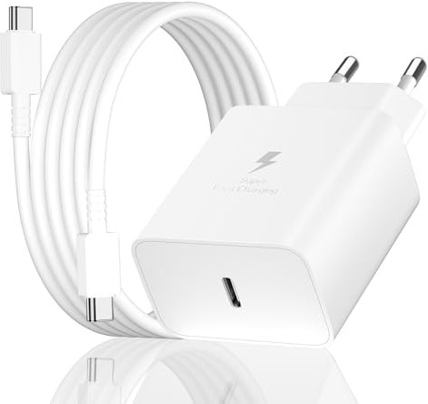 45W USB C Ladegerät Schnellladekabel für Samsung Galaxy S25 S24 S23 S22 S21 S20 fe Ultra S10 S9 S8 A55 A54 A53 A52 A51 A50 A34 A33,2M Ladekabel mit Netzteil Fast Charger Stecker Schnelladegerät Kabel
