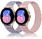 Mugust 2 Stück Armband für Samsung Galaxy Watch 4/5/6/7/FE 40mm 44mm Armband/5 Pro/4&6 Classic/Active 2/Watch 3 41mm, Metall Mesh Edelstahl Ersatzarmband (Rosa+Bunt)