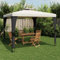 ShGaxin Pavillon mit Doppeldach Creme 2,98x2,98 m Stahl, Faltpavillon, Pergola, Partyzelt, Standmarkise, Sonnenzelt, Garten Pavillion, Grillpavillon - 368440