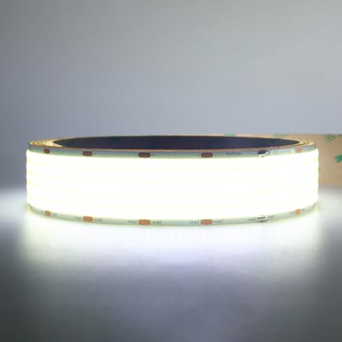 Wisada 5 Reihen Superhellen LED Streifen,24V 5m 1600LEDs/m Kaltweiß COB LED Band CRI≥95 Flexibler LED Stripe für Weihnachten,Bühne Dekoration und Beleuchtung(Ohne Adapter)