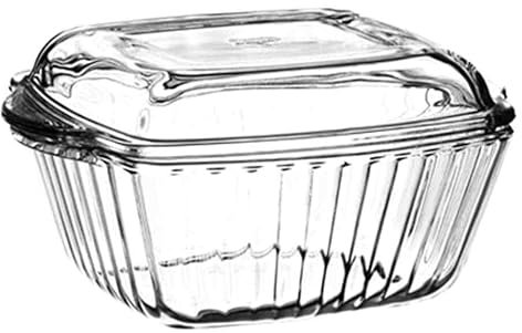 Queensway Home & Dining Glass Casserole Dish with Lid - Oven, Microwave & Freezer Safe, Heat-Resistant, Roasting Bakeware - Durable Borosilicate Glass - 1170ml