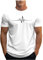 UHouse Tee Shirt Homme Sport Tshirt à Manches Courtes T-Shirts Ete Imprimé Teeshirt Col Rond Haut D'Été Streetwear Grande Taille Fin Cut Top Coton Délavé Habit Prime Blanc L