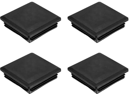 QUARKZMAN 4 Stück Lamellenstopfen für Vierkantrohre, 80x80mm Schwarz Quadratisch Stuhlbeinkappen, PE-Lamellenstopfen Rohrstopfen passen für 72-78mm Vierkantrohr Metallprodukte Stühle Regale