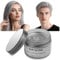 Tinte temporal para el cabello, 4,23 onzas de cera tintada para hombres y mujeres, pomada tintada natural lavable, tinte instantáneo para el cabello, cosplay y Halloween (Gris, 120g)