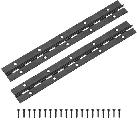 M METERXITY 2 Unidades De Bisagras De Piano, 10 Pulgadas / 250mm Bisagra Continua De Piano Acero Inoxidable 304 Con Agujeros Y Tornillos [1.2x 0.04/ 30x 1mm Ancho De Apertura Grueso, Negro]