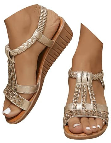 Chaussures Compensées Femme - Chaussures Orthopédiques Femme Chaussures Talon Femme Sandales Femme À Talons Hauts Chaussures Ete Femme Chaussures Pieds Sensibles Marche Femme Confortable Orthopédique