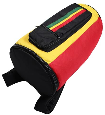 Yardwe Afrikanische Trommeltasche Gepolstert Zum Tragen Und Reisen Passend Für Djembe Mit Schultergurt Und Taschen Für Zubehör