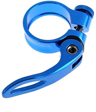Ymnilian Bike Seat Clamp,Seat Post Clamp 2 Pcs Aluminum Alloy Seatpost Clamp Quick 31.8mm MTB Bike Cycling Saddle Seat Post Clamp Quick Release Spare Parts For Bicycles(Blue)