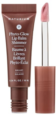 Naturium Phyto-Glow Lip Balm Shimmer, Nourish & Hydrate Lips with Shea, Cupuaçu Butter, Plant Squalane and Geodiamond Pearls, 10 ml / 0.34 fl oz, Shade: Galaxy
