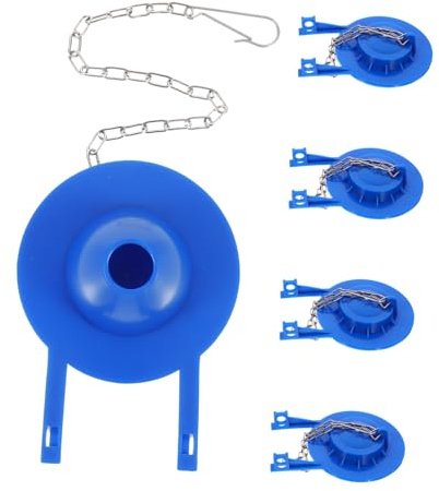 HOMSFOU 5pcs Toilet Pump Replacement Toilet Flapper Valve Washer Tank Repair Tank Topper Gasket Replacement Handle Flusher Blue