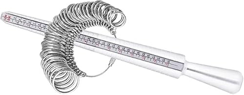 Windfromort Ringstock, Ringdorn, Finger-Messgerät, Juwelierset, Verlobung, Messgerät, Ringgrössenmesser Ringstock Ringmaß Dorn Set Ring Messgerät aus Metall Ring Werkzeug mit 4 Größe(UK, EU,USA,JP)