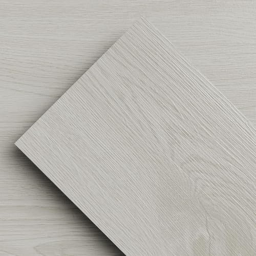 ATOPOSE Vinylbodenbelag–Linoleumboden mit Eiche-Elfenbein Eiche-Holzoptik,18 Dielen 2,51 m²,selbstklebende Bodenfliesen,selbstklebender Bodenbelag,wasserfest,für Küche und Wohnzimmer