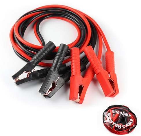 4M Jumper Cables for Car Battery, Extra Long Jump Leads for Car, 2000AMP Heavy Duty Jump Start Cables, Battery Booster Cables with Gloves, Storage Bag, for Petrol and Diesel Car, Vans,Truck