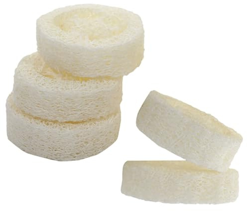 DIYEAH Plateau à Savonnette en Loofah Naturel Beige 5pcs pour Salle de Bain Prévient la Chute du Savonnette et Garde Décoration Créative et Fonctionnelle