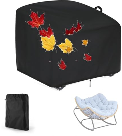 Abdeckung für Outdoor Schaukelstuhl , Wasserdicht Schutzhülle für Papasansessel für Terrassen mit Kordelzug,Winddicht Abdeckplane für Loungesessel für Outdoor(Size:210D:152*109*84cm,Color:Schwarz)