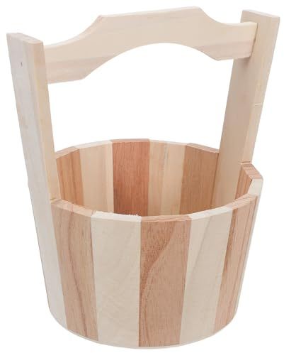 Toddmomy Holz Eimer mit Griffen Kleiner Saunaeimer für Badesalz und Spa Fußbad Zubehör Dampfbad und Saunazubehör für Heimsauna