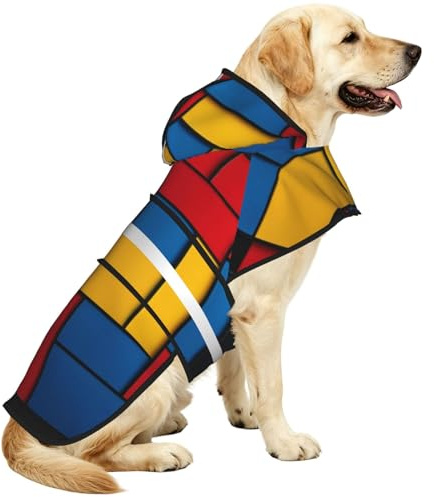 The Temptation Of Color Wasserdichter Hunde-Regenmantel und Regenjacke für kleine, mittelgroße und große Hunde mit reflektierenden Streifen und verstellbarem Bauchgurt