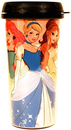 Silver Buffalo DP0187 Disney Three Princesses Plastic Travel Mug, 16-Ounces