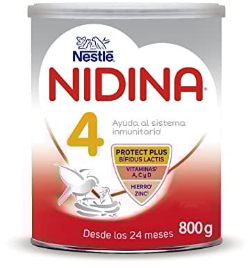 Nestlé NIDINA 4 Leche de crecimiento en polvo para bebés a partir de 24 meses, bote de 800g
