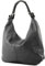 modamoda de 337 Damen Leder Schultertasche Shopper Large handmade in Italy, Farbe:Dunkelgrau