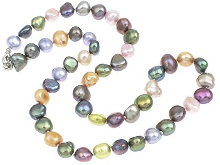 TreasureBay Splendida Collana Multicolore di Perle d'Acqua Dolce Donna (46)