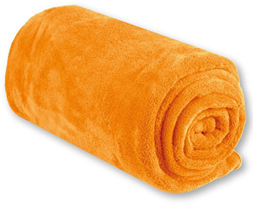 Bestlivings Babydecke Wickeldecke Schmusedecke Kuscheldecke Krabbeldecke Mikrofaser in vielen Grüßen und Farben(ca. 90x140 cm/orange - apricot)