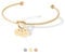 ELLA – Armreif Liebe Freundschaft Knoten mit Gravur | Drei Plättchen mit Namen | Personalisierte Geschenke für Frauen Freundinnen | Geburtstag | Muttertag | 316L Edelstahl | Silber, Gold, Rosé